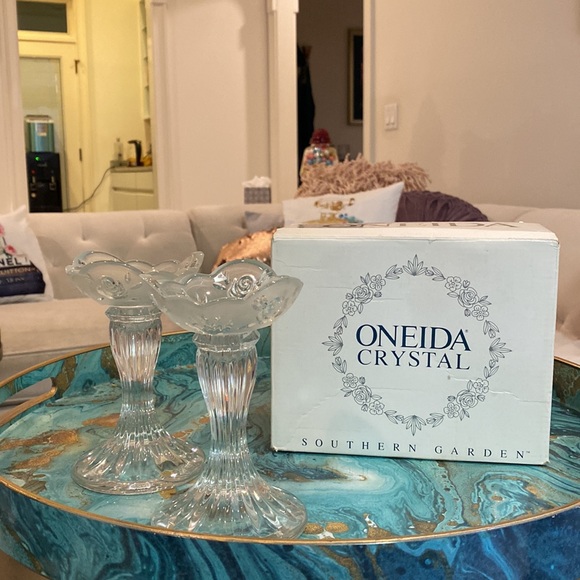 Oneida Dining Vintage Oneida Crystal Candlestick Holders Poshmark